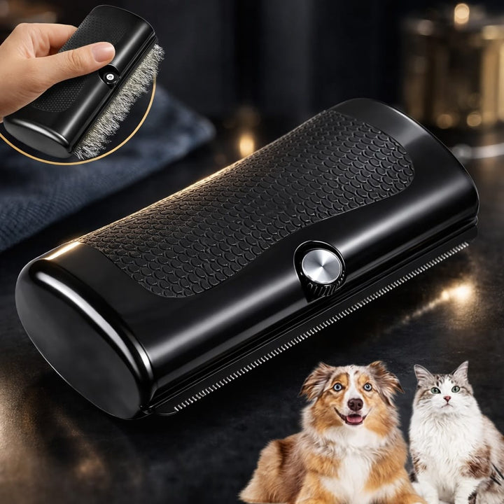 Brosse magique nettoyante pour poils d'animaux, efficace sur canapé et vêtements.
