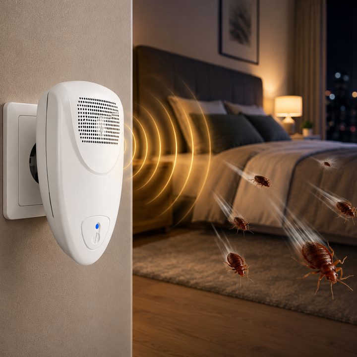 Répulsif ultrasonique anti-punaises de lit compact pour une protection maison sûre et sans produits chimiques.