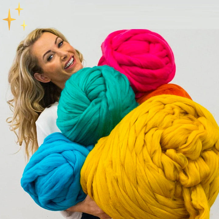 Laine XL 1000g pour projet tricot DIY, créez votre décoration maison unique avec ce fil épais.