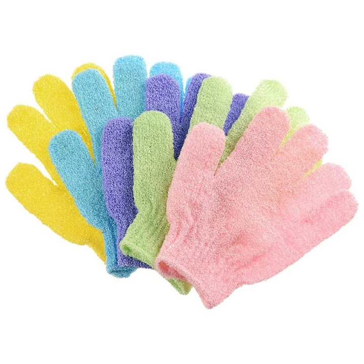 Gants de bain exfoliants universels pour un soin corps complet, peau douce et éclatante.