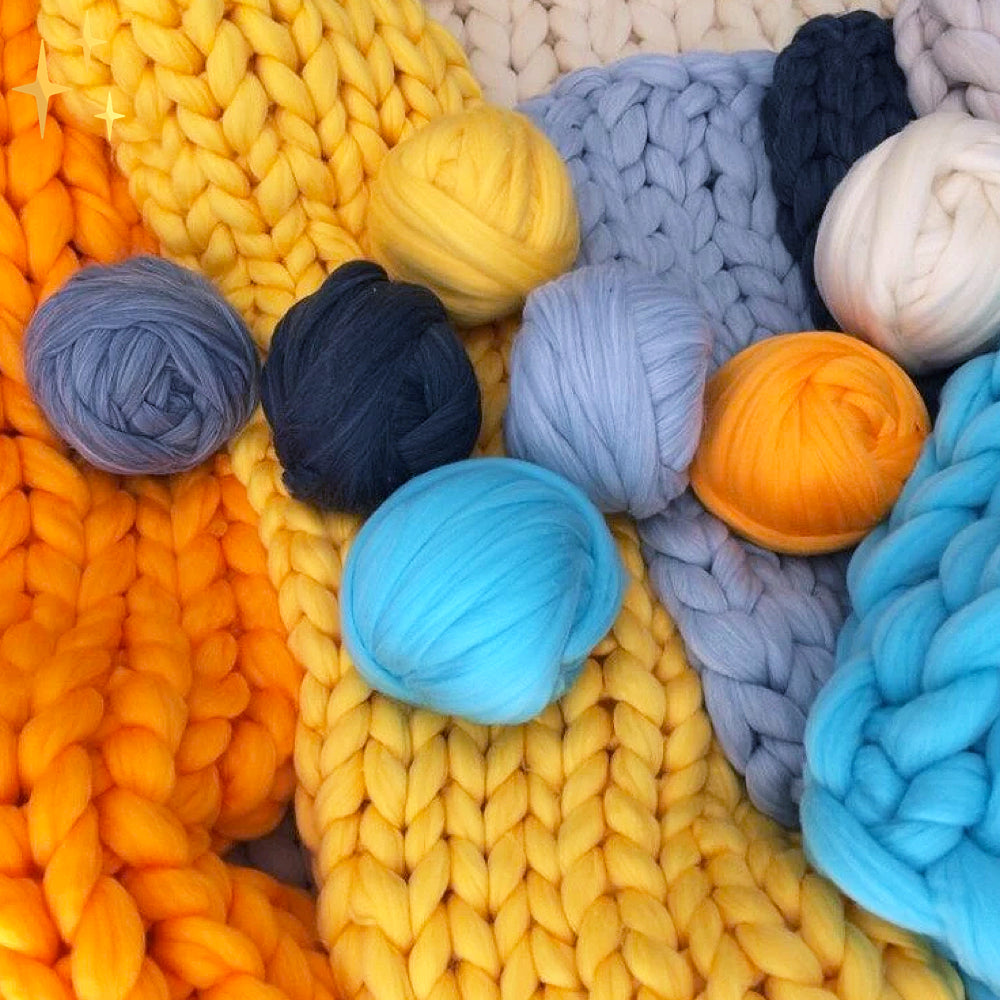 Laine créative pour tricot XL, 1000g de douceur pour vos projets de plaids et coussins faits main.