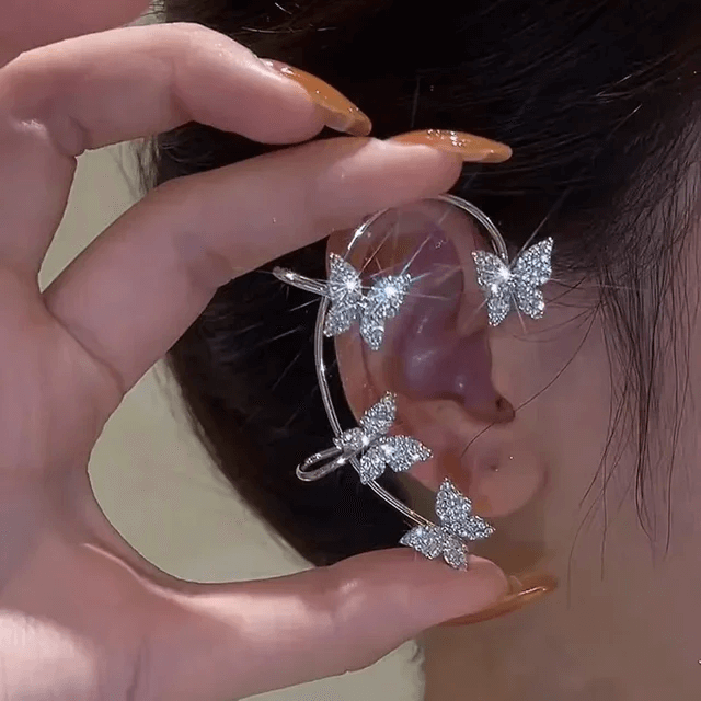 Bijoux papillon sans perçage en or, boucles d'oreilles clip confortables et hypoallergéniques pour femme.