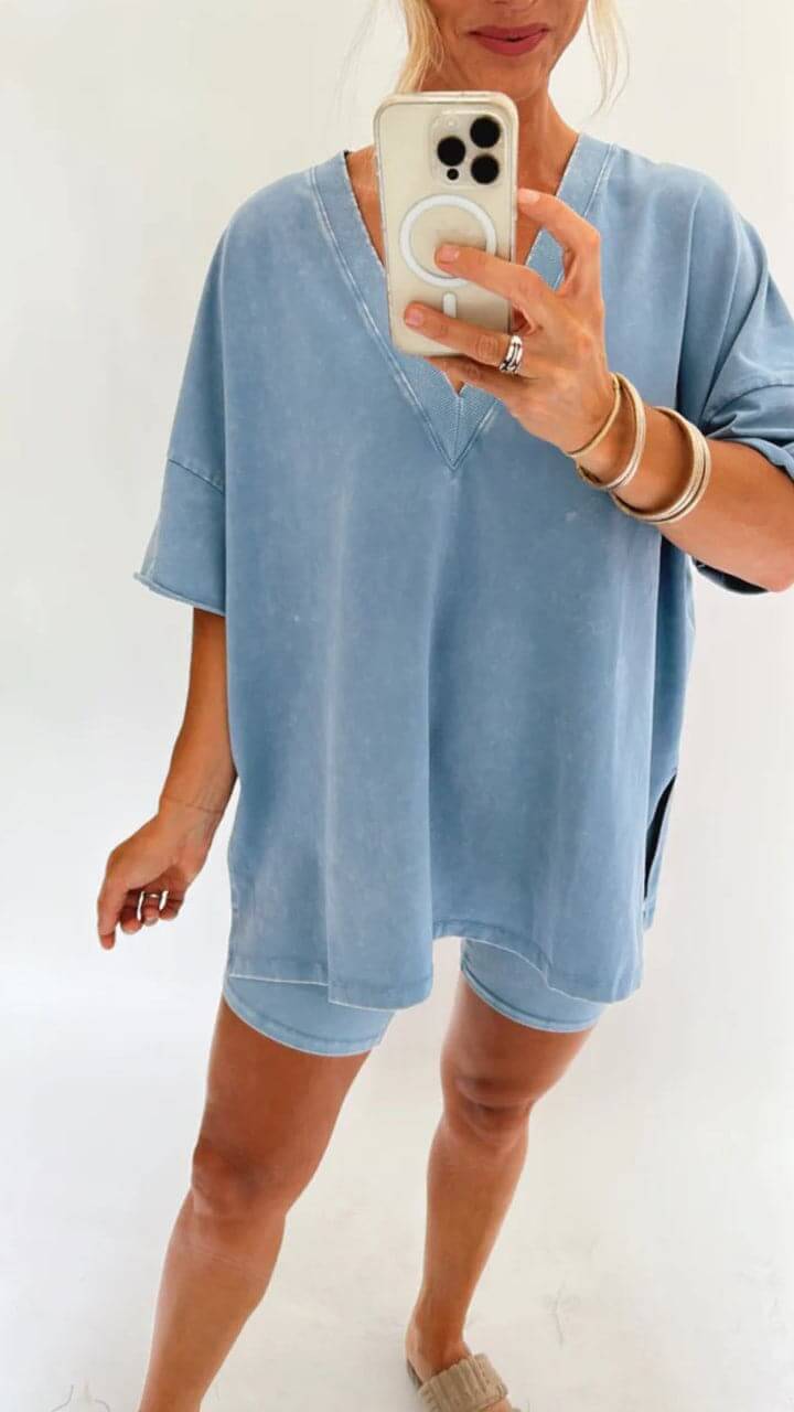 Dam Oversized T-shirt & Shorts Set - Sommarset