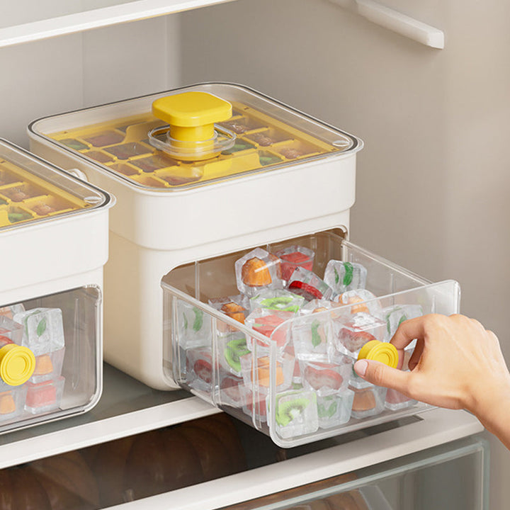 Bac à glaçons compact pour congélateur, stockage organisé des glaçons pour tous vos rafraîchissements.