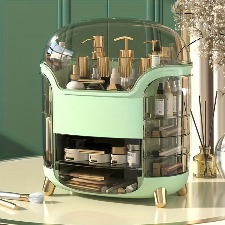 Boîte organisatrice cosmétiques pour beauté, maintient coiffeuse rangée avec style moderne.