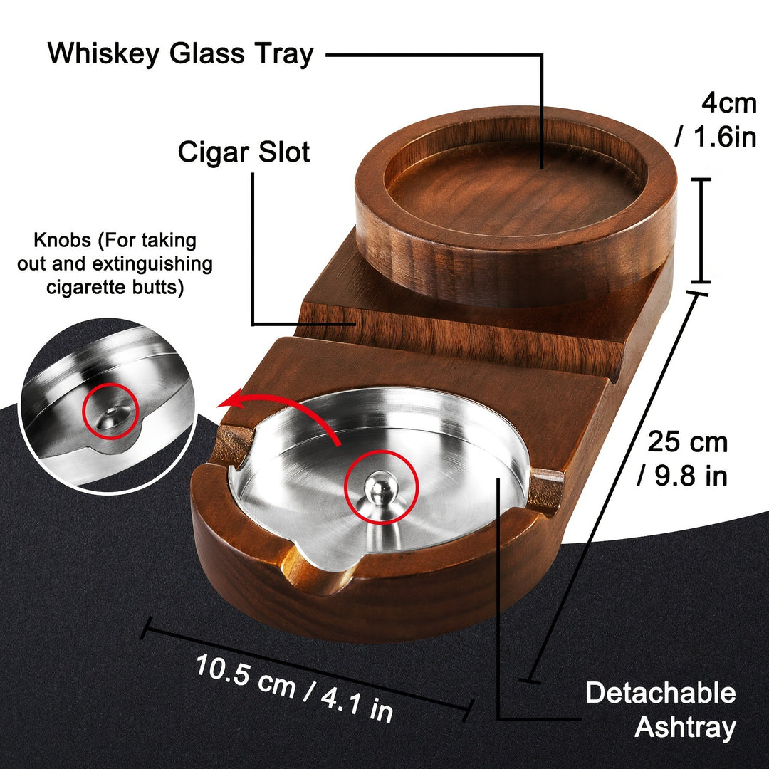 Accessoire de bureau luxe: cendrier cigare et support verre à whiskey pour collectionneur.