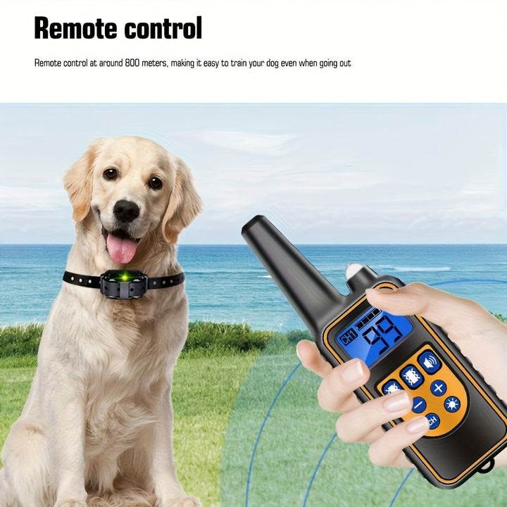 Collier de dressage avec télécommande facile à utiliser pour un contrôle optimal du chien.