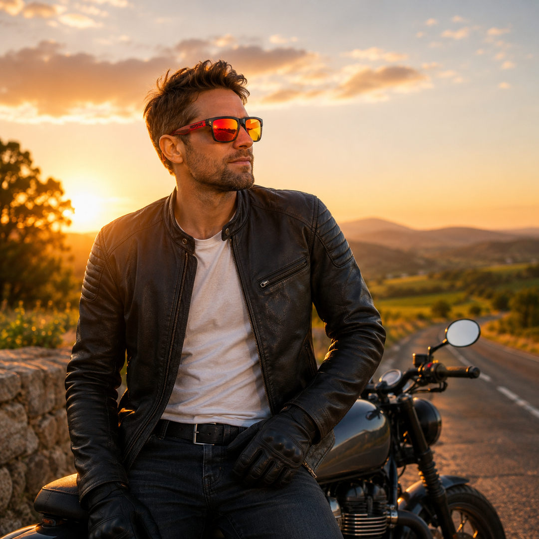 Lunettes de soleil unisexe UrbanGuard polarisées, anti-lumière bleue pour activités urbaines et extérieures.