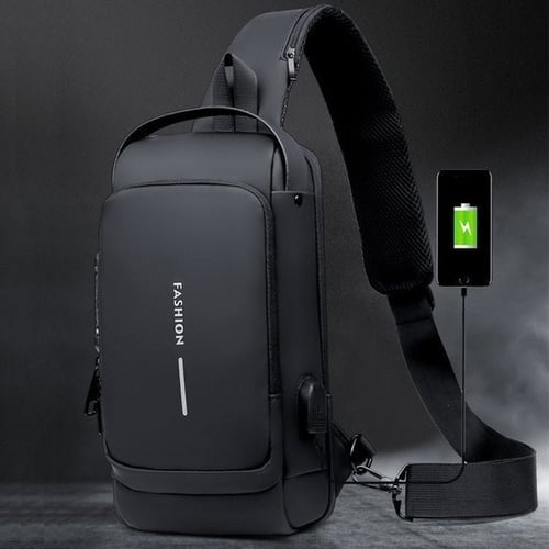 Sac urbain femme, anti-vol, avec compartiments dissimulés et chargeur USB, noir et sophistiqué.