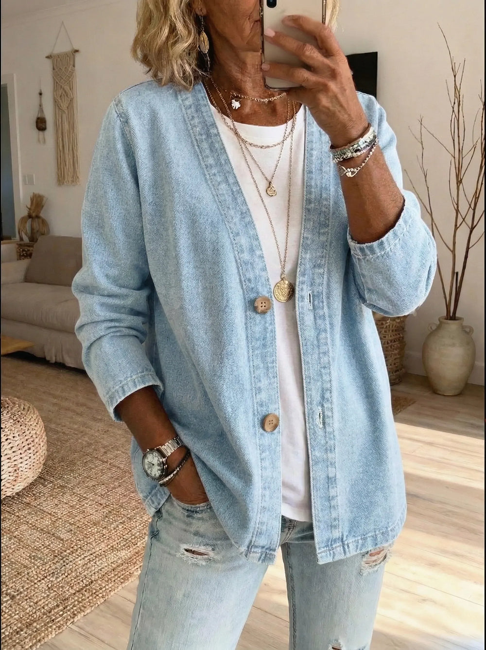 Veste cardigan femme en maille douce, style chic décontracté avec boutons. Mode printemps/automne, vêtement polyvalent.