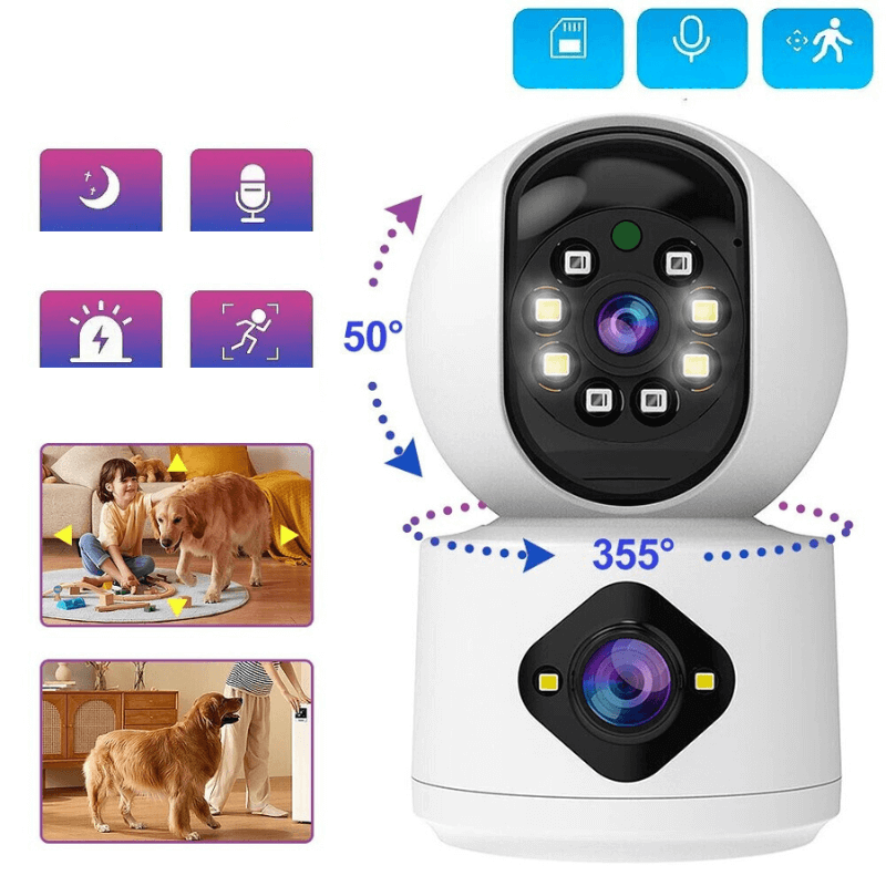 Smart 4MP Säkerhetskamera med Dubbla Linser