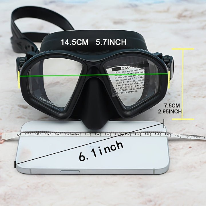 Masque de plongée pro, verre trempé, anti-buée, avec fixation caméra, parfait pour la visibilité sous-marine.