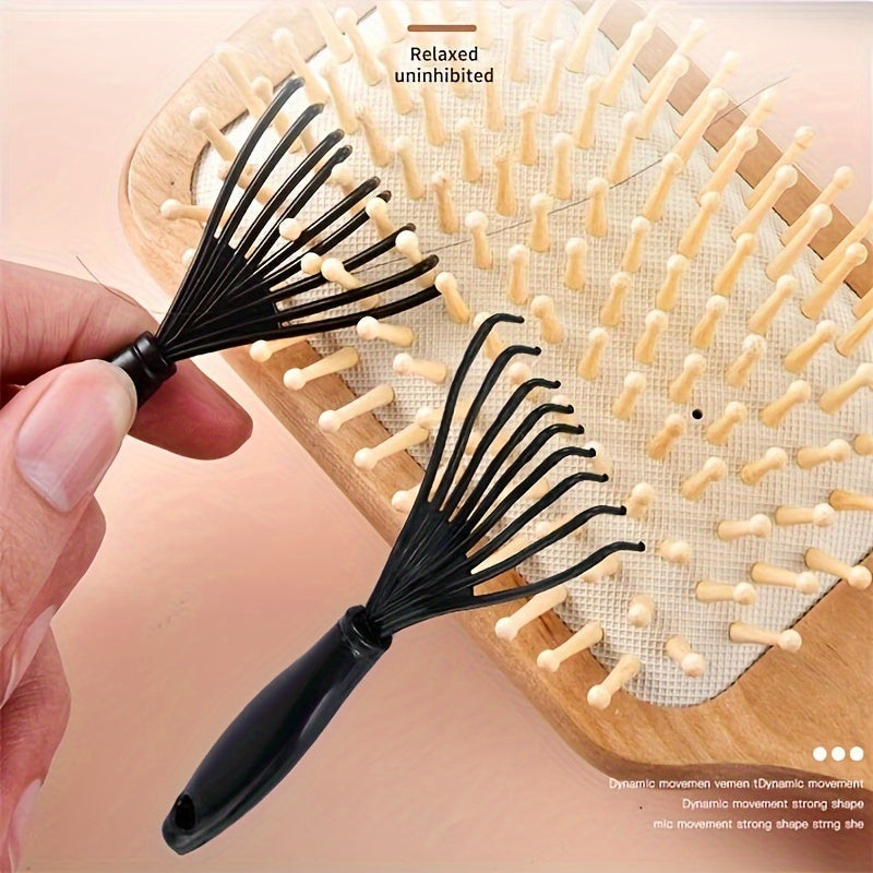 Outil de nettoyage de peigne, design compact et noir. Facilite l'entretien de votre brosse à cheveux au quotidien.
