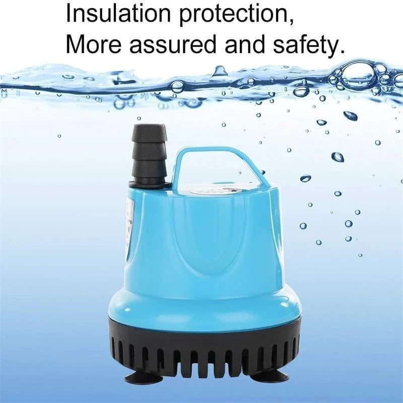 Pompe submersible silencieuse pour aquarium et fontaine, idéale pour une circulation d'eau discrète et efficace.