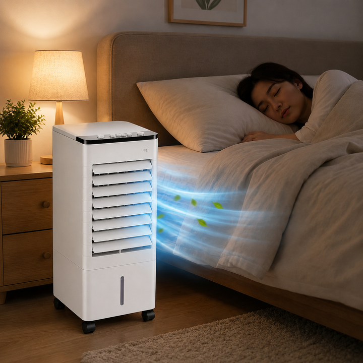 Refroidisseur d'air mobile 3-en-1 multifonction pour maison/bureau, humidificateur et purificateur d'air intérieur.