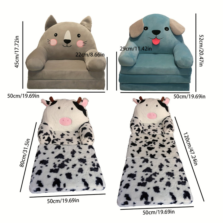 Lit d'appoint pliant pour enfant en peluche ultra douce, facile à ranger dans la chambre.