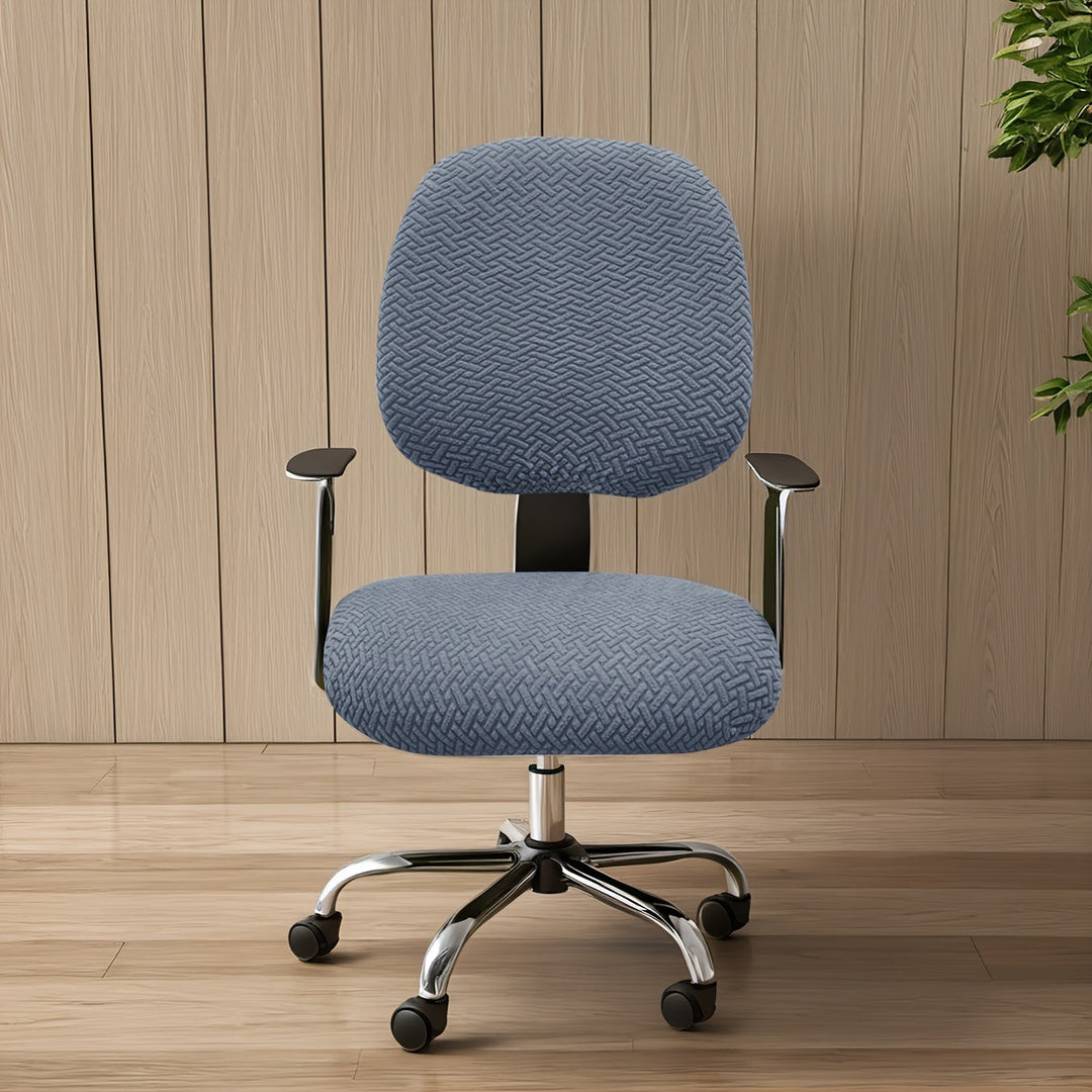 Housse de chaise jacquard polyester, rénovation facile et protection efficace.