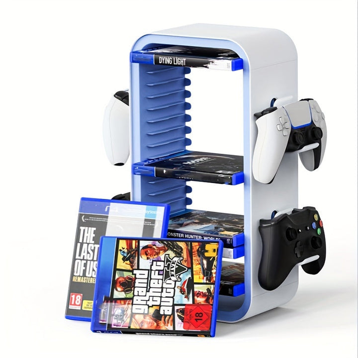 Rangement pratique en plastique pour vos collections de jeux et manettes PS5, PS4, Nintendo Switch, Xbox.