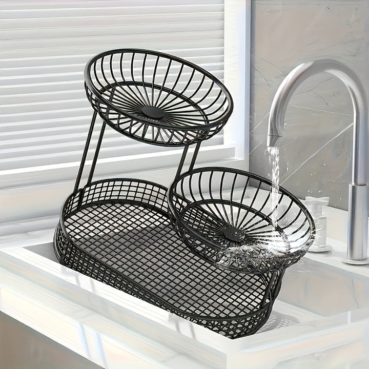 Panier à fruits ventilé 3 niveaux pour une conservation optimale, garde les fruits frais et à portée de main.