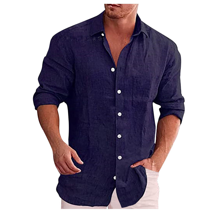 Chemise homme polyvalente à col rabattu. Vêtement décontracté chic, parfait pour printemps et été.