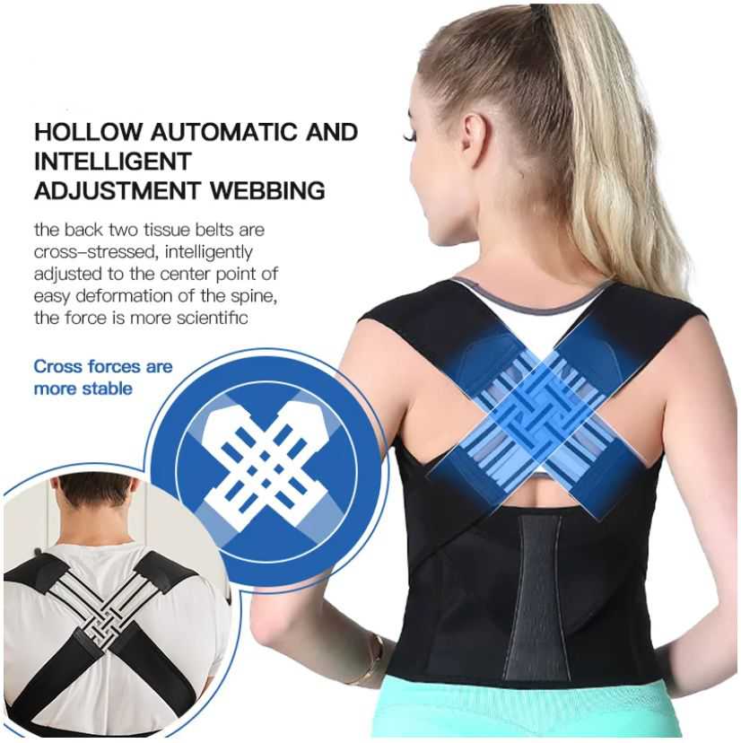 Appareil de soutien dorsal et épaules pour corriger la posture et soulager les douleurs. Idéal pour la santé.