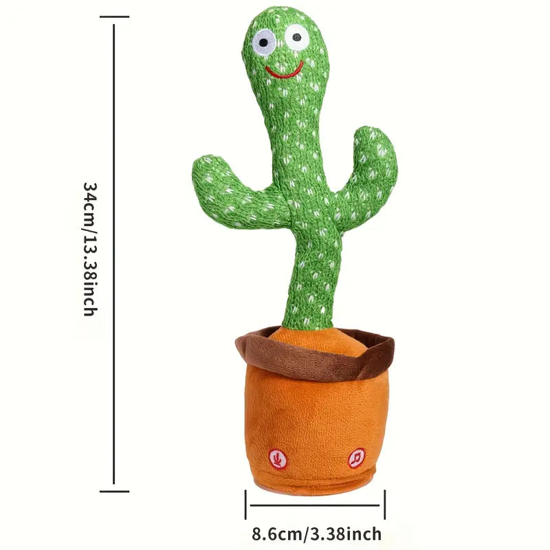 Peluche cactus musical dansant, jouet parlant avec fonction LED pour divertir bébés et jeunes enfants.