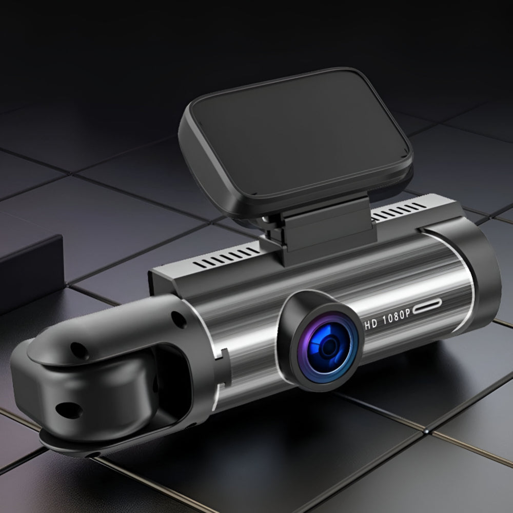 Dashcam voiture Full HD 1080p avec capteur G pour enregistrement d'urgence et sécurité routière.