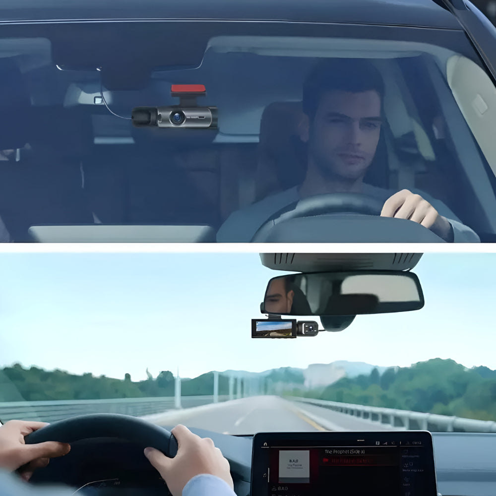 Kit caméra embarquée Full HD 1080p, double enregistrement, pour une sécurité et protection véhicule complètes.