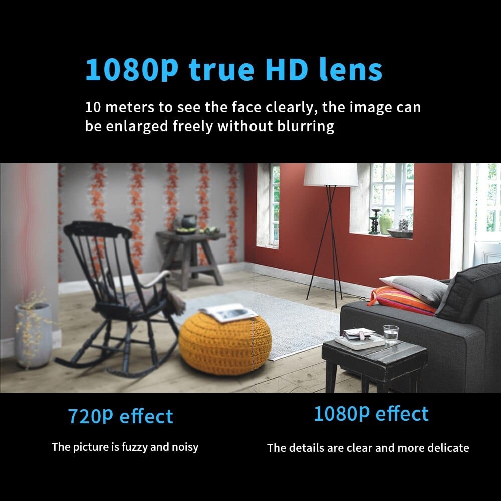 Système de surveillance intérieure HD, mini caméra connectée pour une protection efficace du domicile.