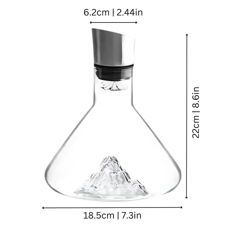 Carafe à vin en cristal avec filtre pour aération et filtration. Idéale pour sublimer le vin et l'œnologie.
