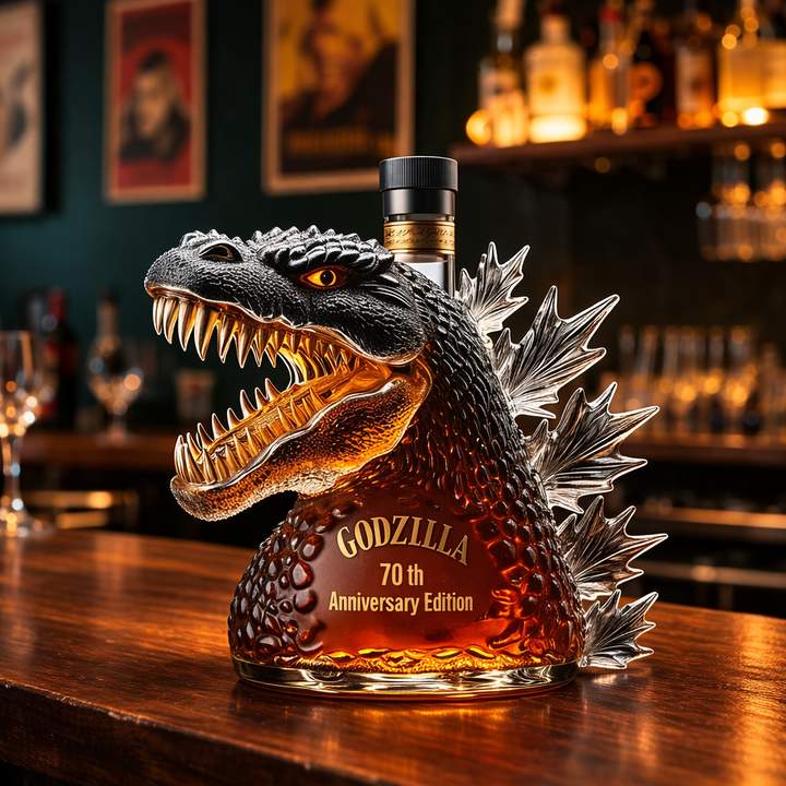 Bouteille de spiritueux monstre en verre, carafe à whisky design pour servir et décorer votre bar maison.
