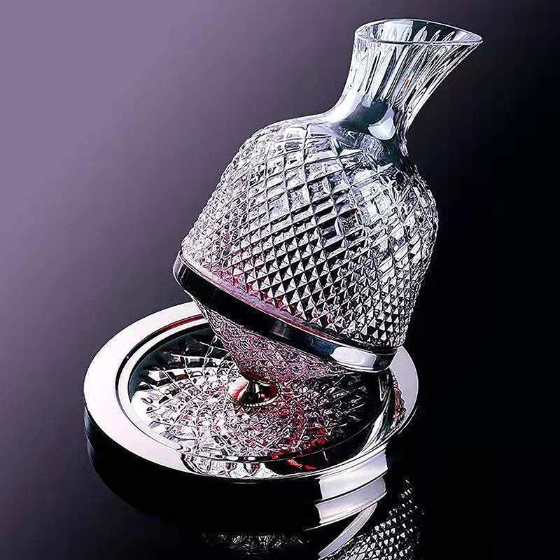 Cadeau idéal : carafe à whisky rotative en cristal, un accessoire de bar luxueux pour amateurs de spiritueux.