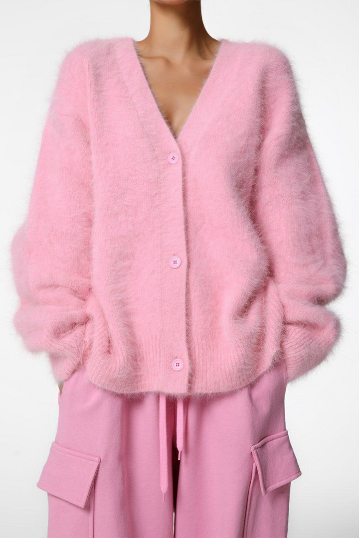 Cardigan polyvalent femmes, ample, doux, col V, boutons, pour automne/hiver.