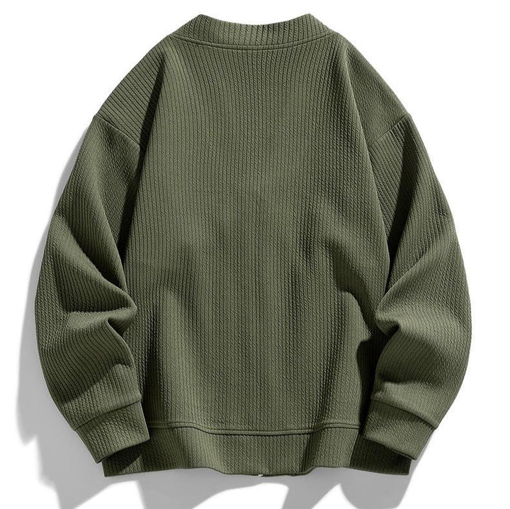 Cardigan texturé élégant pour homme, coupe moderne, parfait pour superposer en automne-hiver.
