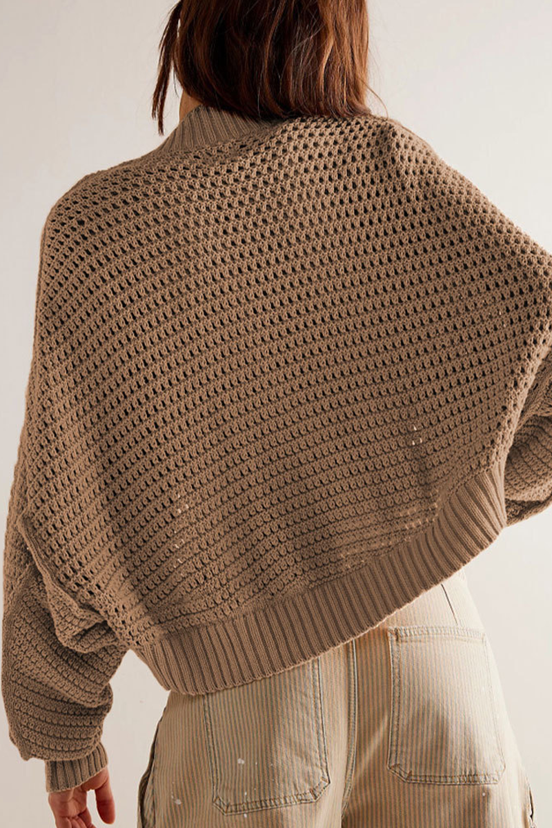 Vêtement femme tendance: cardigan ouvert Solveig, manches amples, matière légère et confortable.