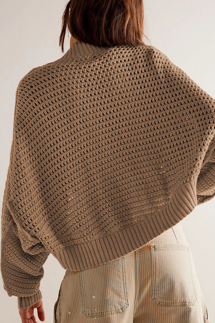 Vêtement femme tendance: cardigan ouvert Solveig, manches amples, matière légère et confortable.