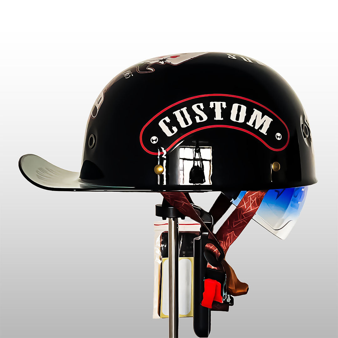 Casque moto ultra-léger style casquette de baseball, offrant sécurité et confort pour tout motard.