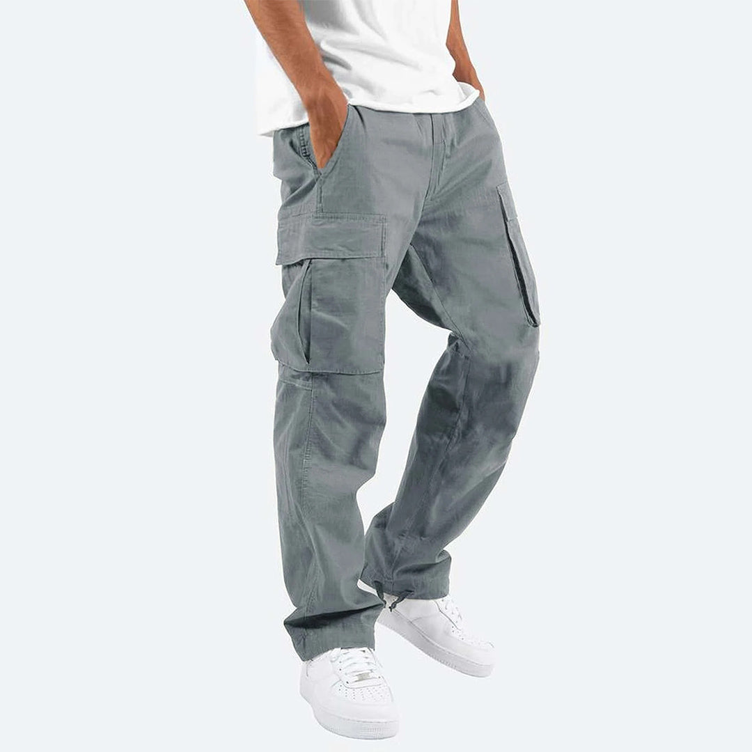 Pantalon cargo homme multi-poches décontracté, idéal pour un look streetwear tendance et un confort au quotidien.