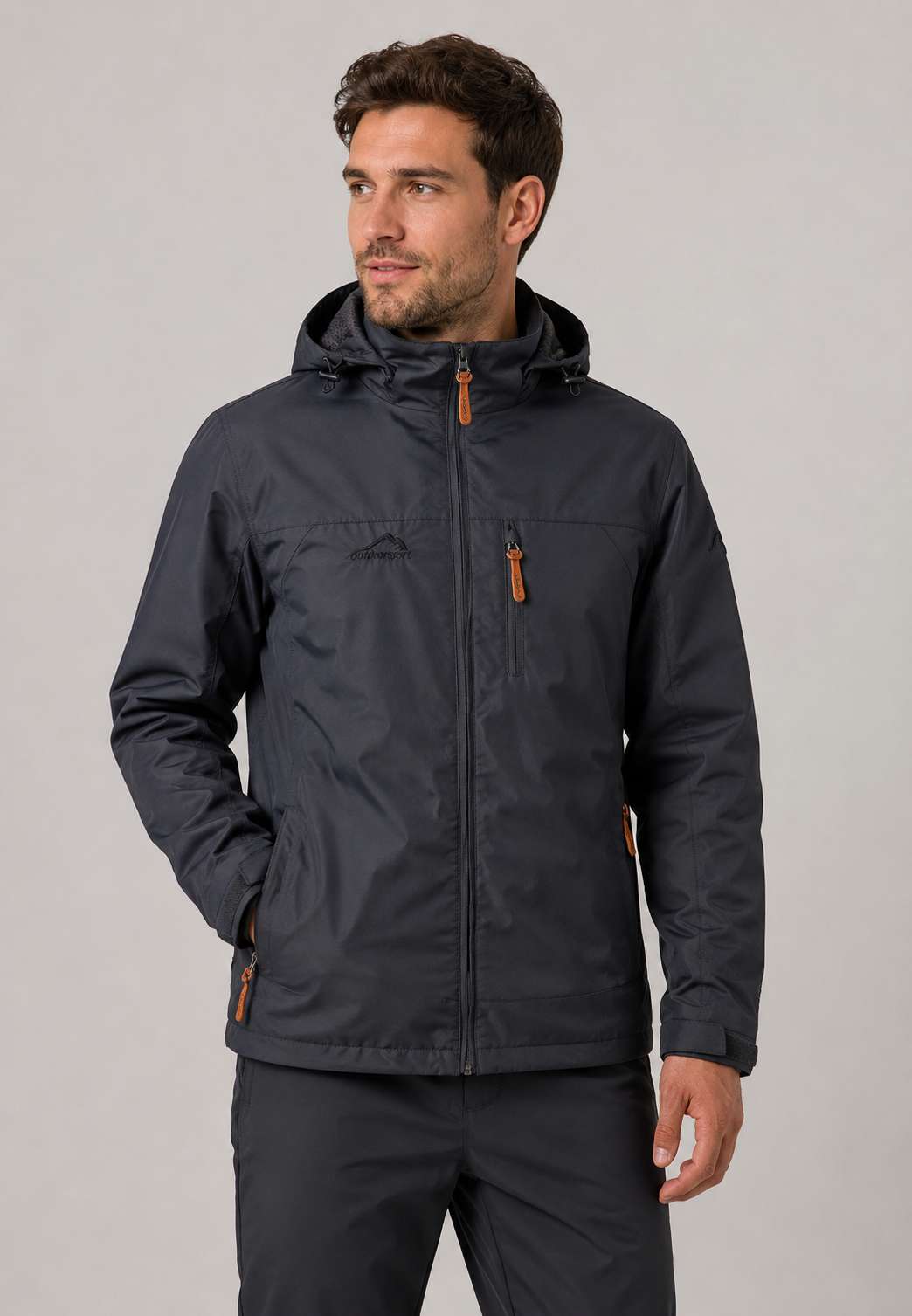 Veste imperméable et coupe-vent pour homme, avec capuche et poches zippées, idéale printemps/automne.