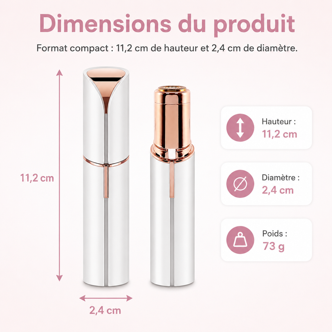 Coffret élégant de l'épilateur facial électrique rechargeable. Le cadeau parfait pour les soins visage femme.