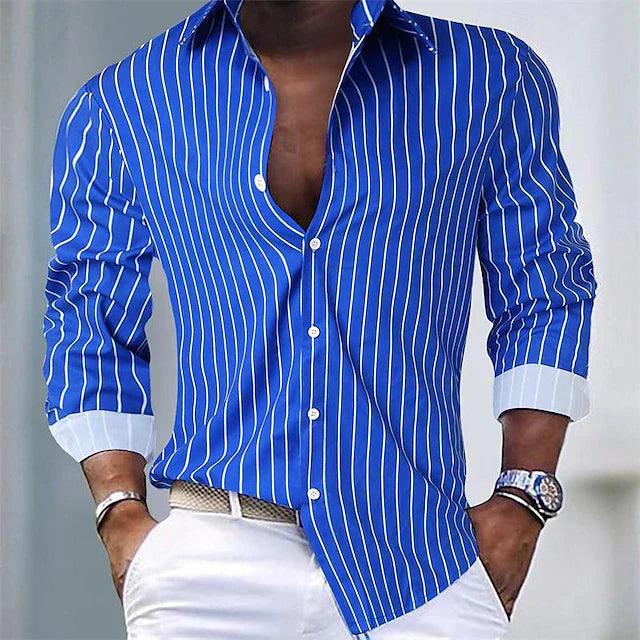 Chemise homme à manches longues décontractée et polyvalente, idéale pour le bureau ou les loisirs. Style chic.