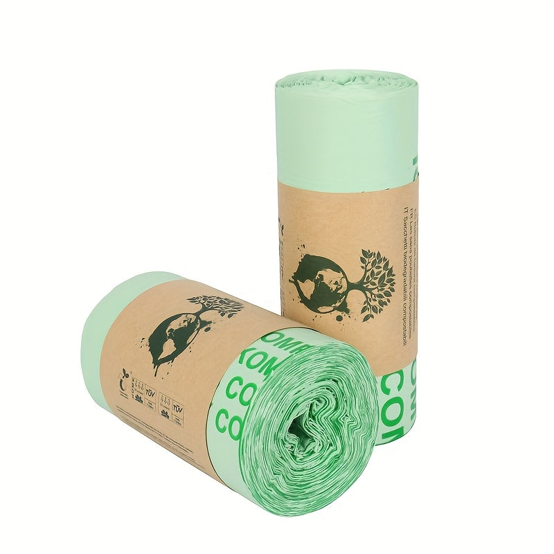Sacs poubelle compostables épais pour bac de compost de cuisine, gestion hygiénique des restes alimentaires.
