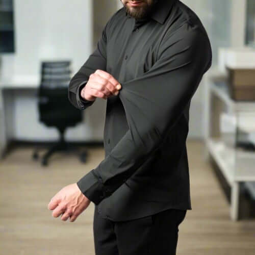 Herrskjorta - Stretch - Slim Fit - Långärmad