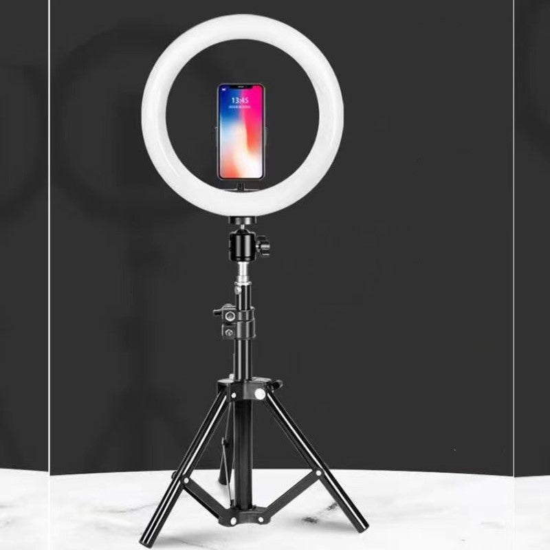 Anneau lumineux LED 26 cm compact avec trépied ajustable 55 cm pour photographie et vidéo portable.
