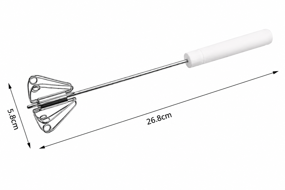 Fouet semi-automatique pour cuisine et pâtisserie. Battez sans effort avec cet ustensile manuel en inox.