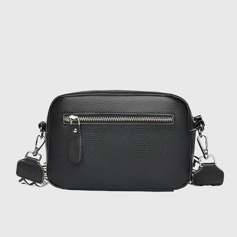 Sac à bandoulière en cuir beige pour femme, accessoire de mode chic et organisé, idéal pour le quotidien.