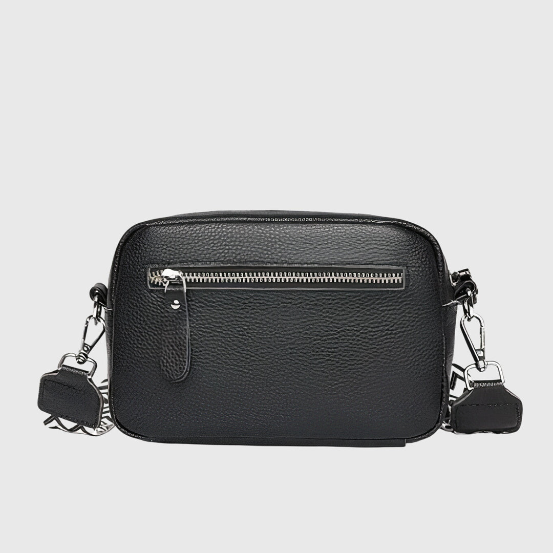 Sac à bandoulière en cuir beige pour femme, accessoire de mode chic et organisé, idéal pour le quotidien.