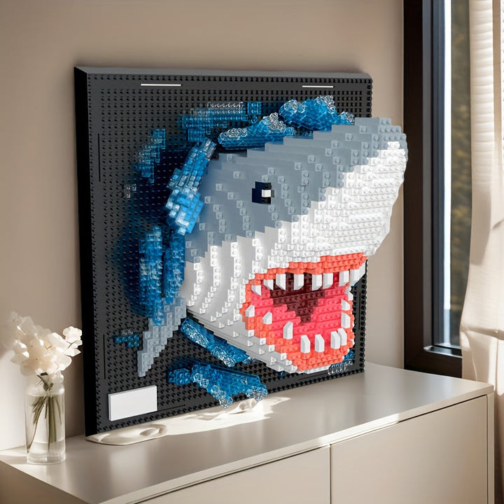 Art mural créatif 3D requin et aigle. Kit de construction pour une décoration unique et un design moderne.