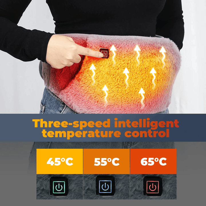 Accessoire féminin innovant : ceinture chauffante pour un bien-être et un soulagement optimal des crampes.