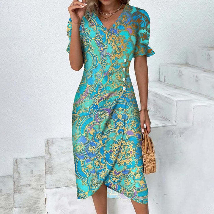 Robe midi décontractée chic femme, idéale pour l'été et les journées relaxantes, très confortable.